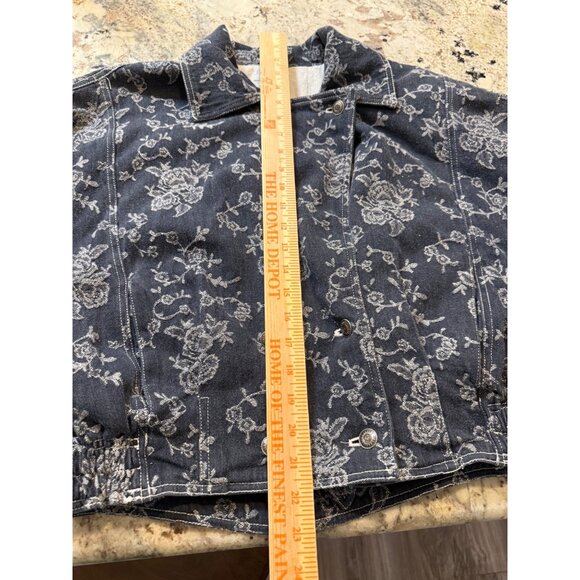Vtg 90s Georgios Retro Embroidered Floral cotton Denim Jacket 8 fairy festival - Picture 6 of 16